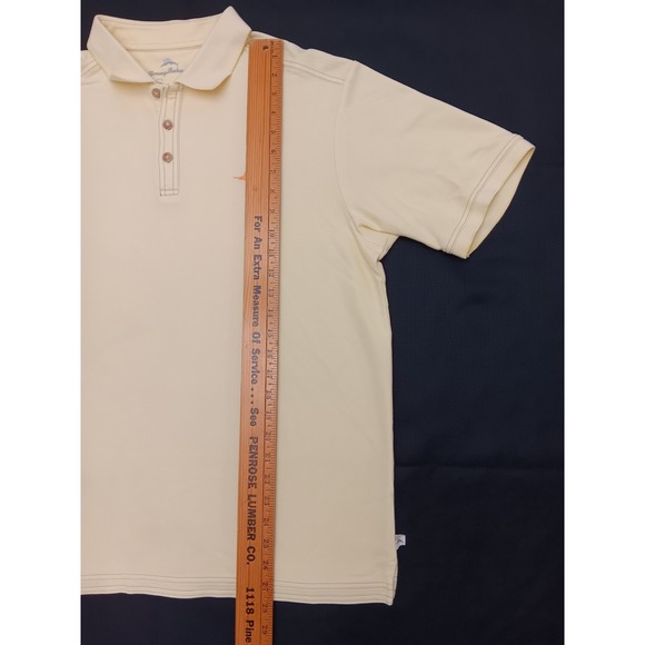 Tommy Bahama Men's Cotton Polo Shirt Large Pale Yellow Short Sleeve Marlin - Picture 6 of 11